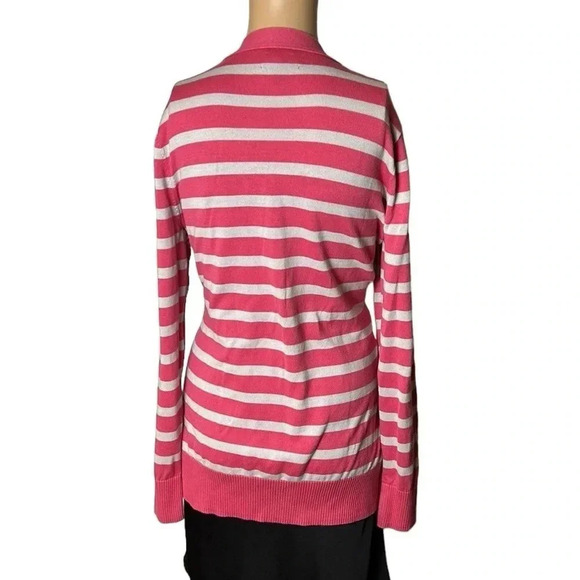 Tommy  Hilfiger long striped button front cardigan,women Large.100% Pima cotton - Picture 2 of 16